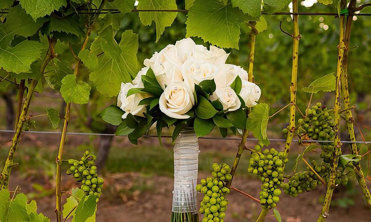 flowers for wedding in vineyard